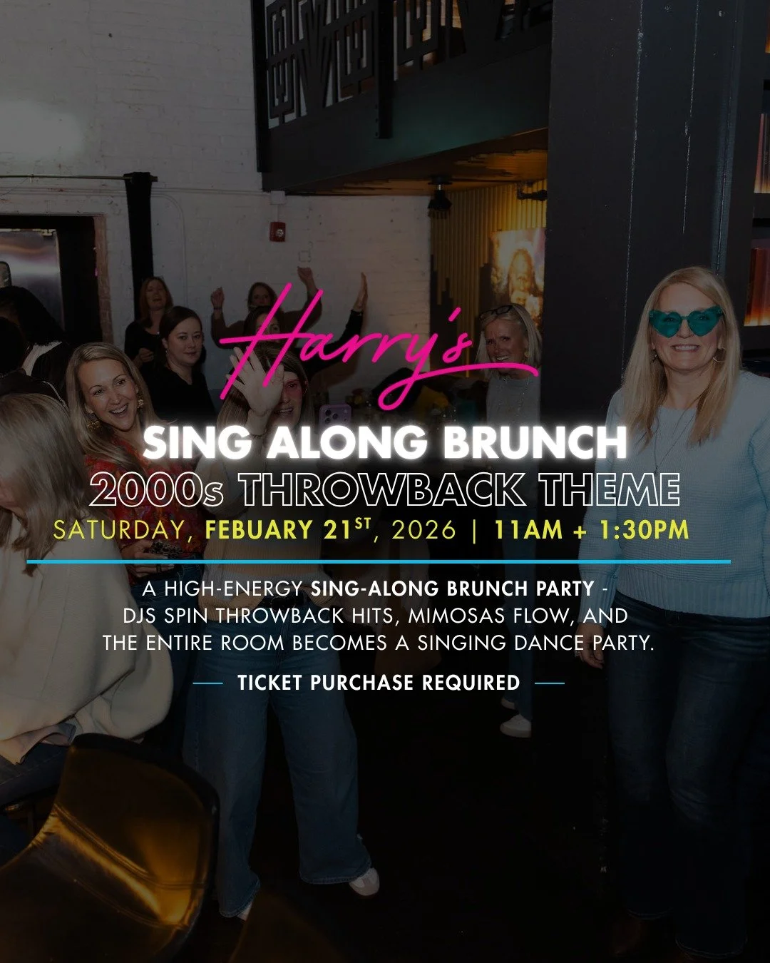 ✨ 2000s Throwback Sing-Along Brunch | Feb 21
Low-rise jeans energy. High-note sing-alongs.
If you know every word, this brunch is for you.

🎶 Two seatings: 11AM + 1:30PM
🎟 Tickets required. Book your table now - Link in Bio!

#2000sThrowback #SingA