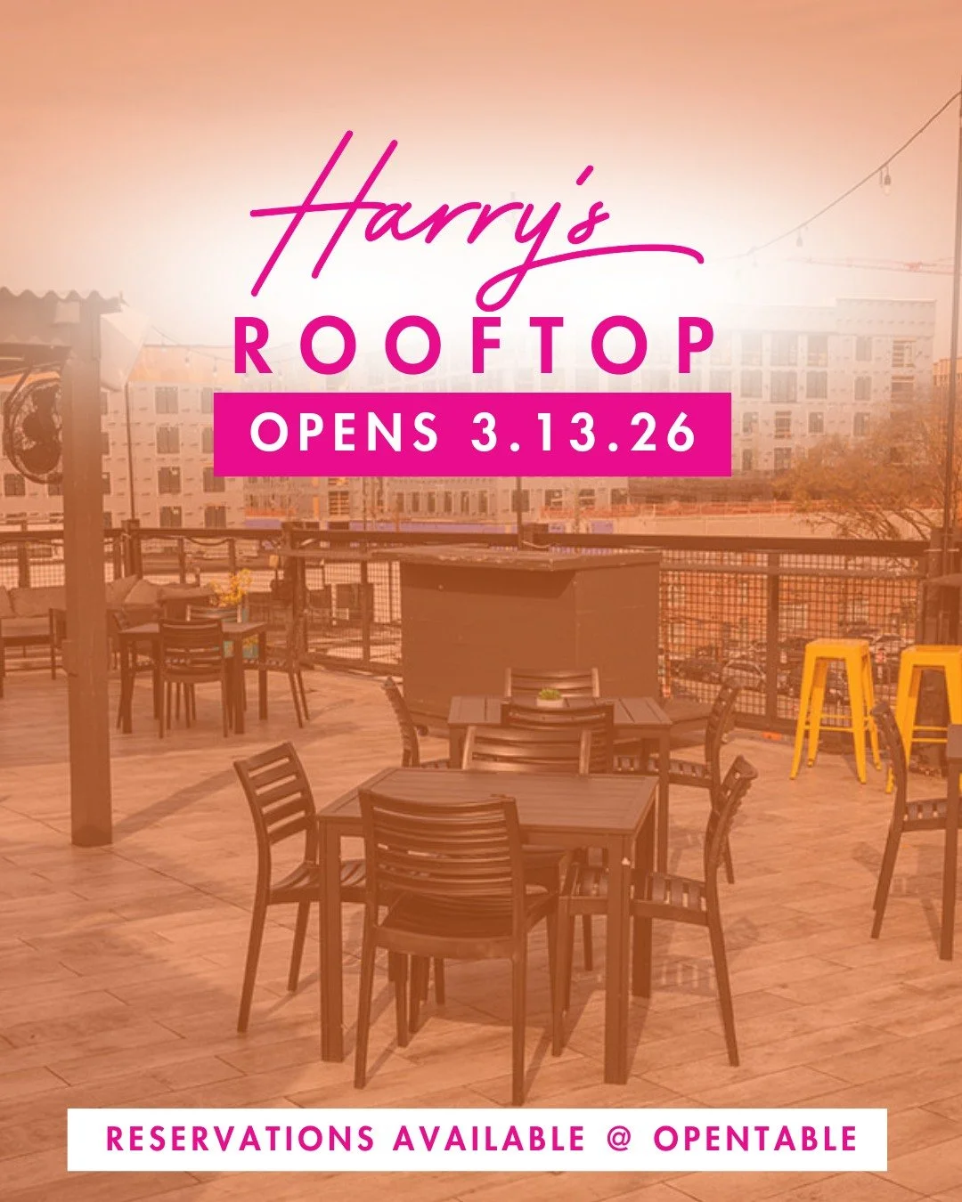 THE ROOFTOP RETURNS 🌆

On March 13, Harry&rsquo;s Rooftop reopens with a full service restaurant experience.

Dinner.
Crafted cocktails.
Dedicated service.
Sunset views above Scott&rsquo;s Addition.

This isn&rsquo;t just drinks upstairs anymore.
Th