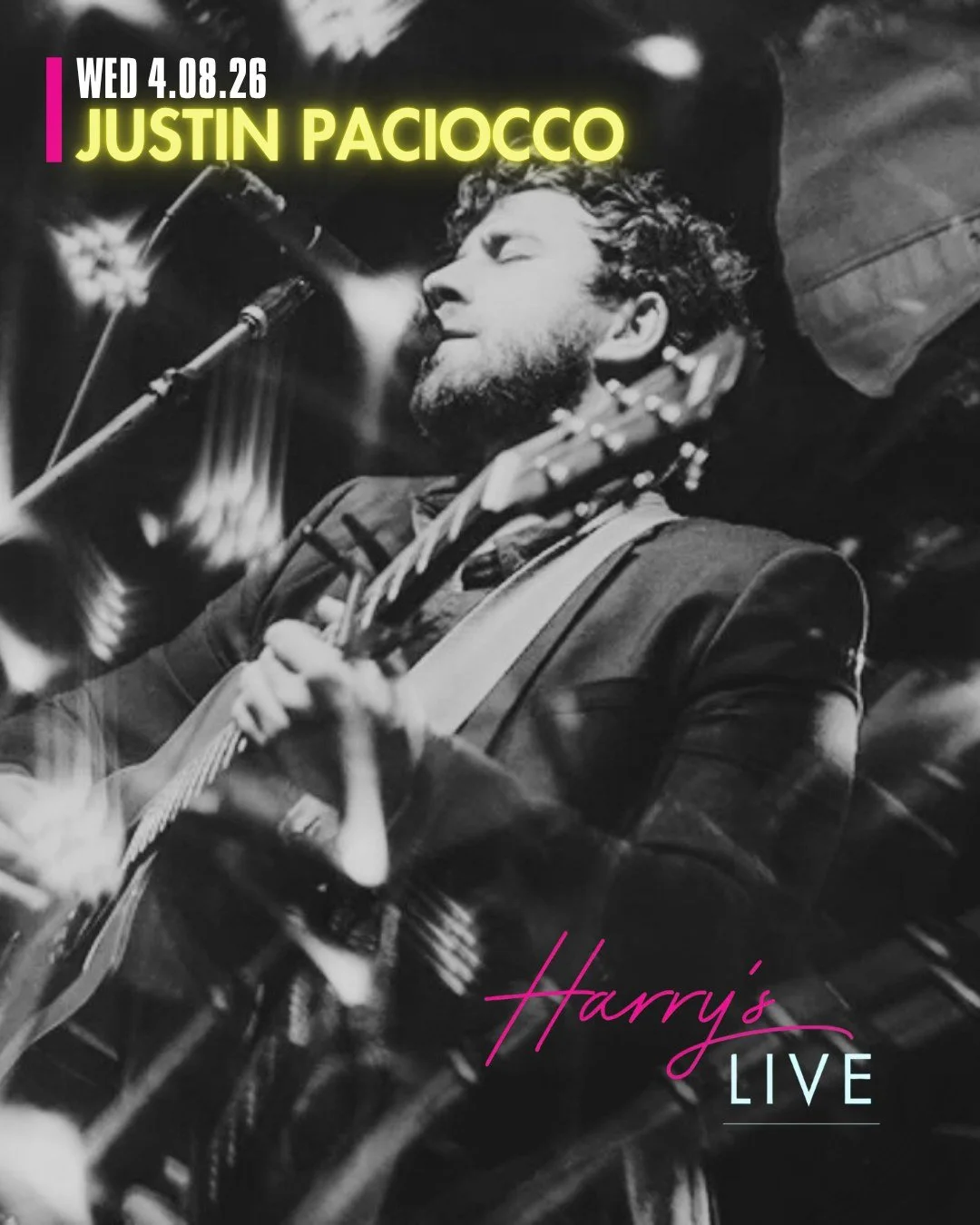 Live music just hits different midweek 🎶

Join us Wednesday, April 8 for Harry&rsquo;s LIVE Presents: Justin Paciocco&mdash;an intimate night of powerful vocals, raw guitar, and the kind of performance you&rsquo;ll want to experience up close.

This