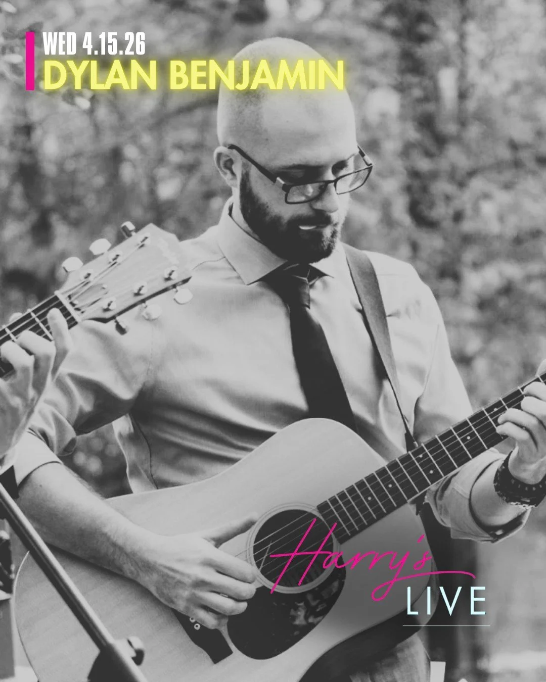 Harry&rsquo;s LIVE Presents: Dylan Benjamin

Wednesday, April 15 | Smooth acoustic melodies meet thoughtful songwriting.

Dylan Benjamin delivers a soulful live performance filled with layered guitar work, rich vocals, and songs that create the perfe