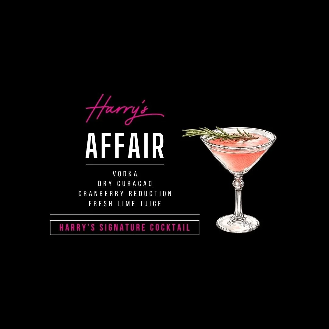 Not every affair is a bad idea. 😉

🍸 The Affair

A refreshing combination of vodka, dry cura&ccedil;ao, cranberry reduction, and fresh lime juice that's quickly becoming a guest favorite.

Bright, balanced, and just a little bit dangerous.

Meet us