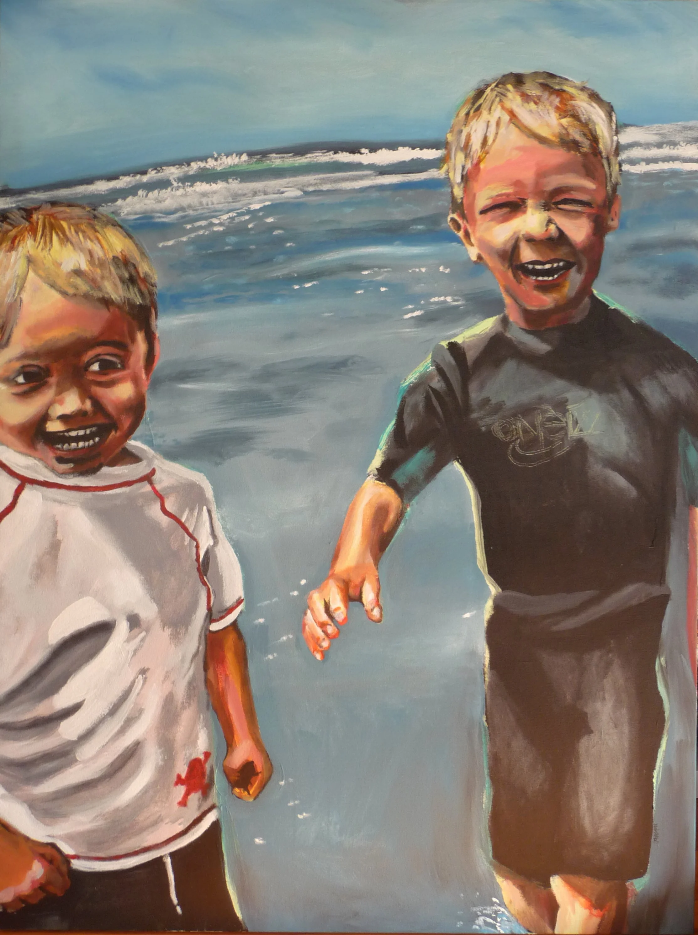 "On the Beach" - Acrylic on canvas 36 x 48"