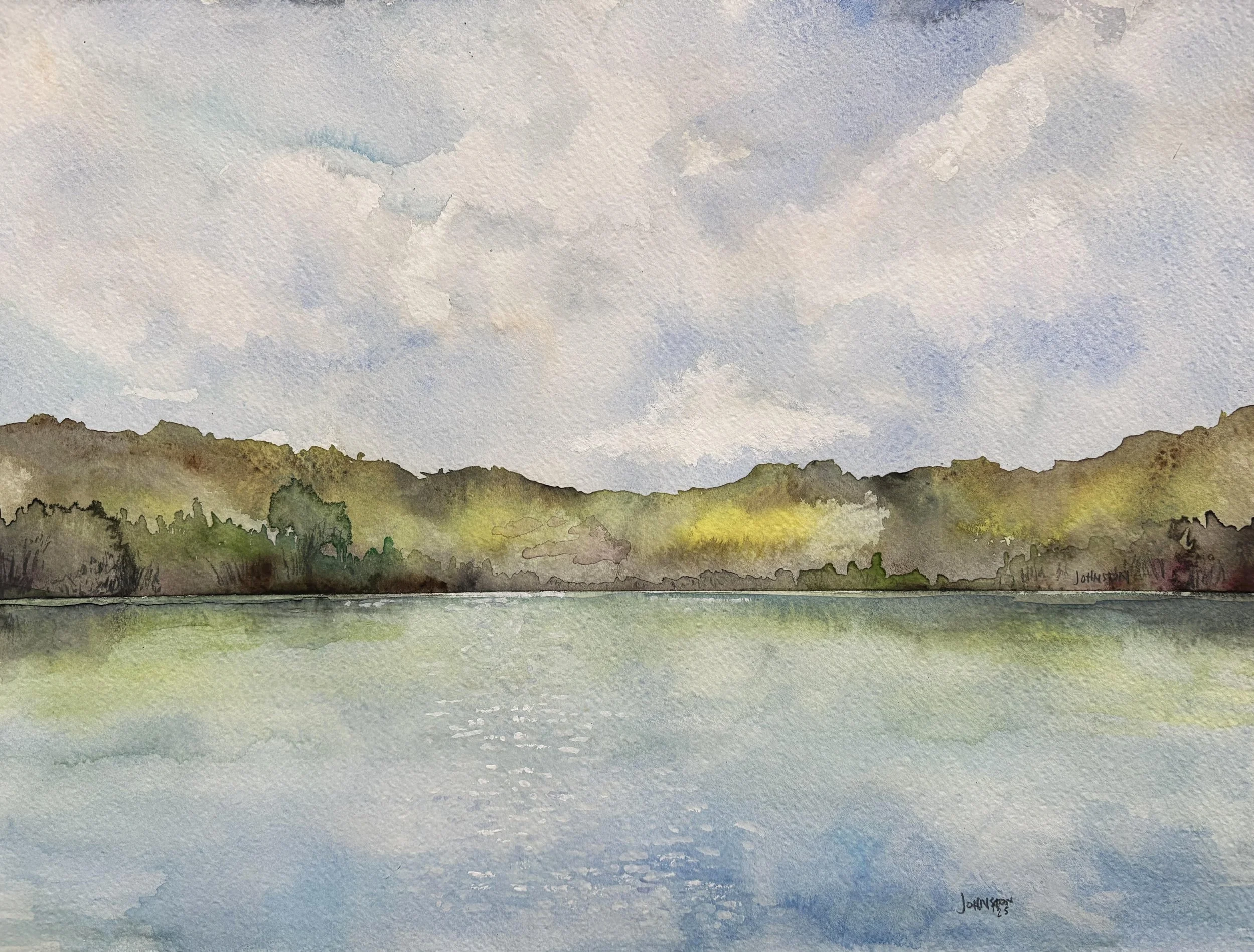 "Oologah Lake" - Watercolor on paper. 17 x 11"