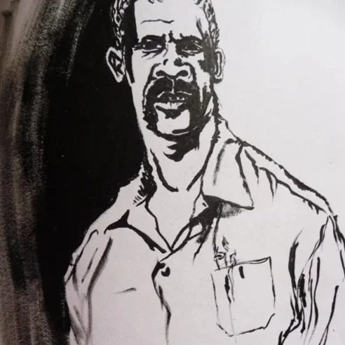 "I Once Was a Boxer" - Ink on paper 8 x 10"