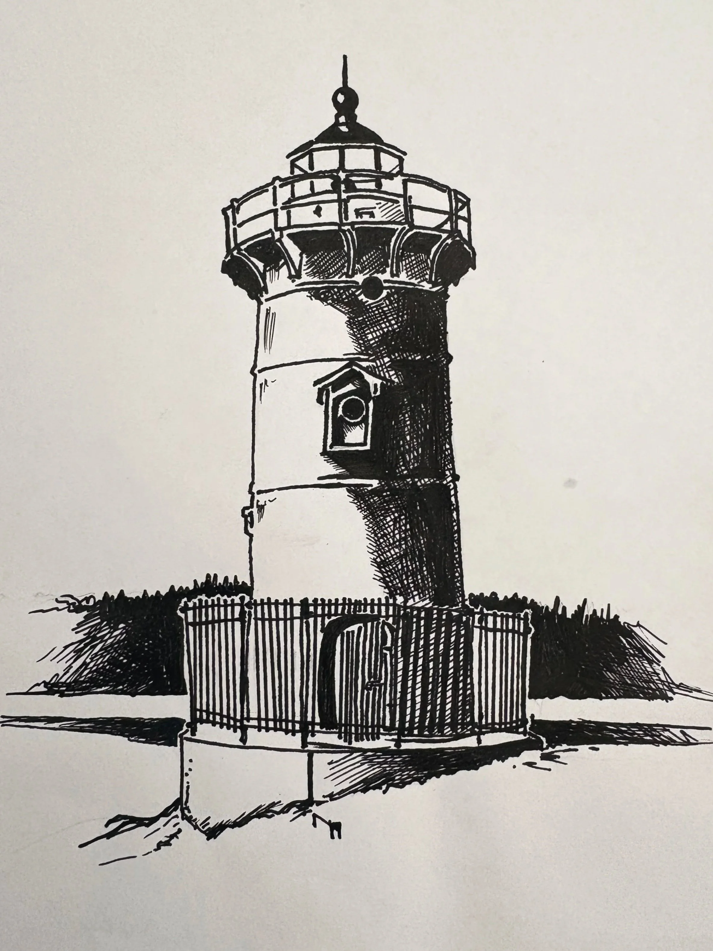 "Lighthouse" - Ink on paper. 5 x 7"