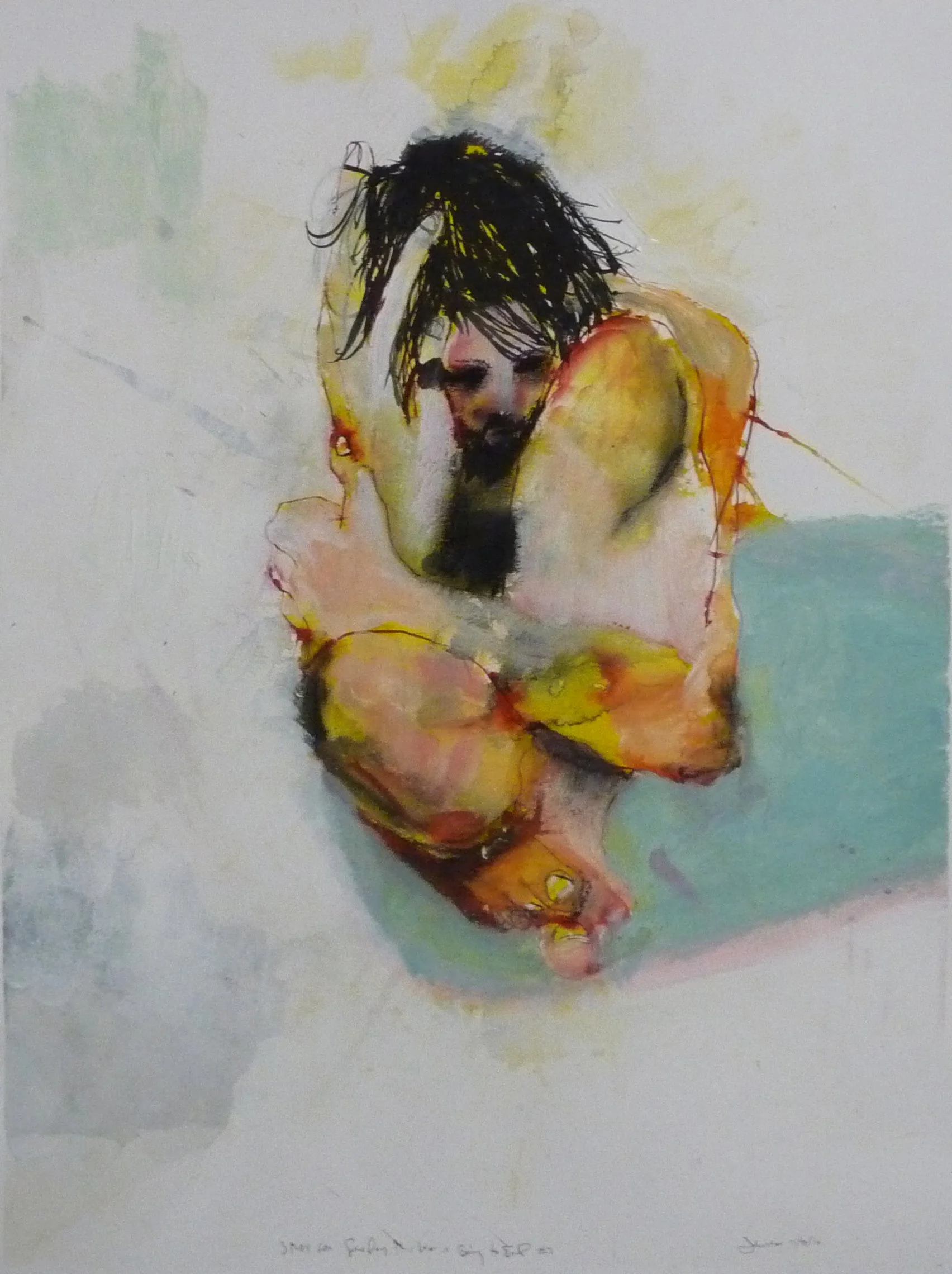 "Study for 'Someday This War is Going to End' #2". 2014. Mixed media on paper. 18" x 24"