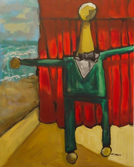 "I Just Flew in From the Coast" 2002. Acrylic on Canvas. 18" x 24"