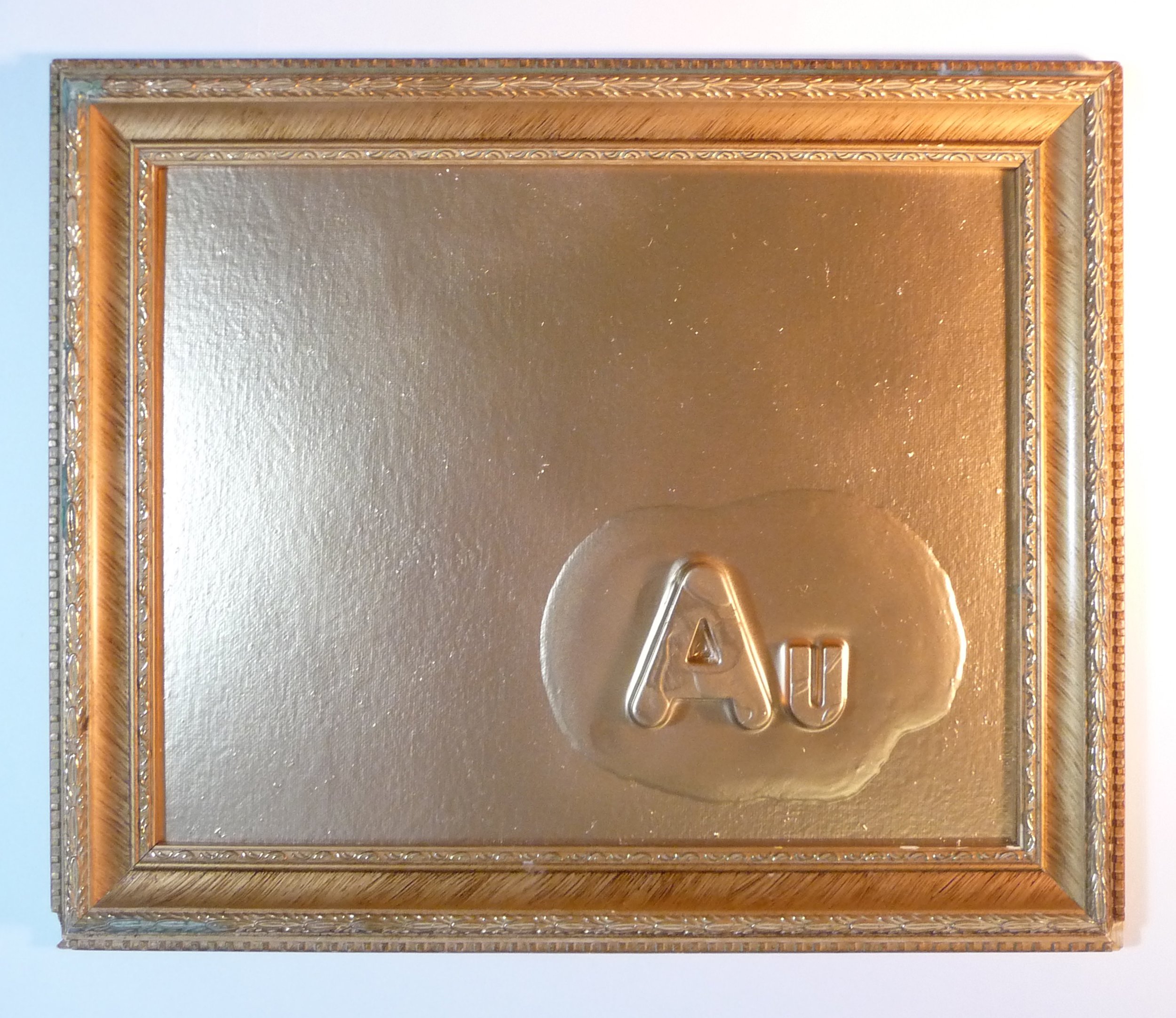 "Pure Gold" 2015. Mixed media on canvas board. 15" x 12"