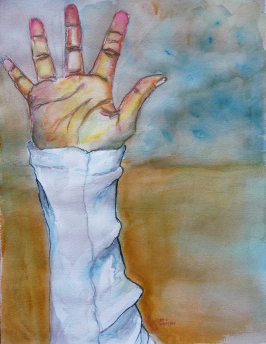 "Handscape" - Watercolor on paper. 11 x 17"