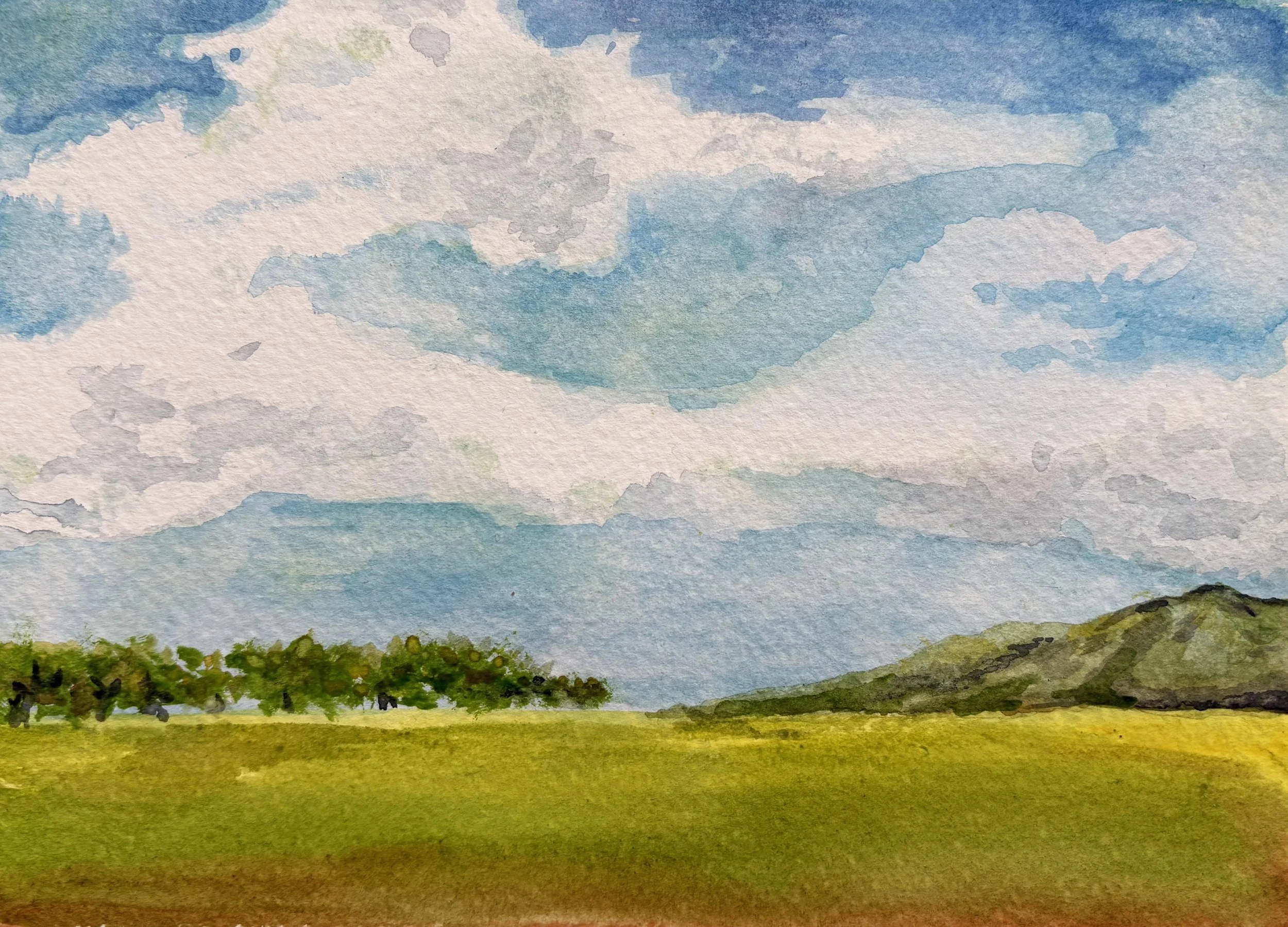 "The Plains" - Watercolor on paper 7 x 5"