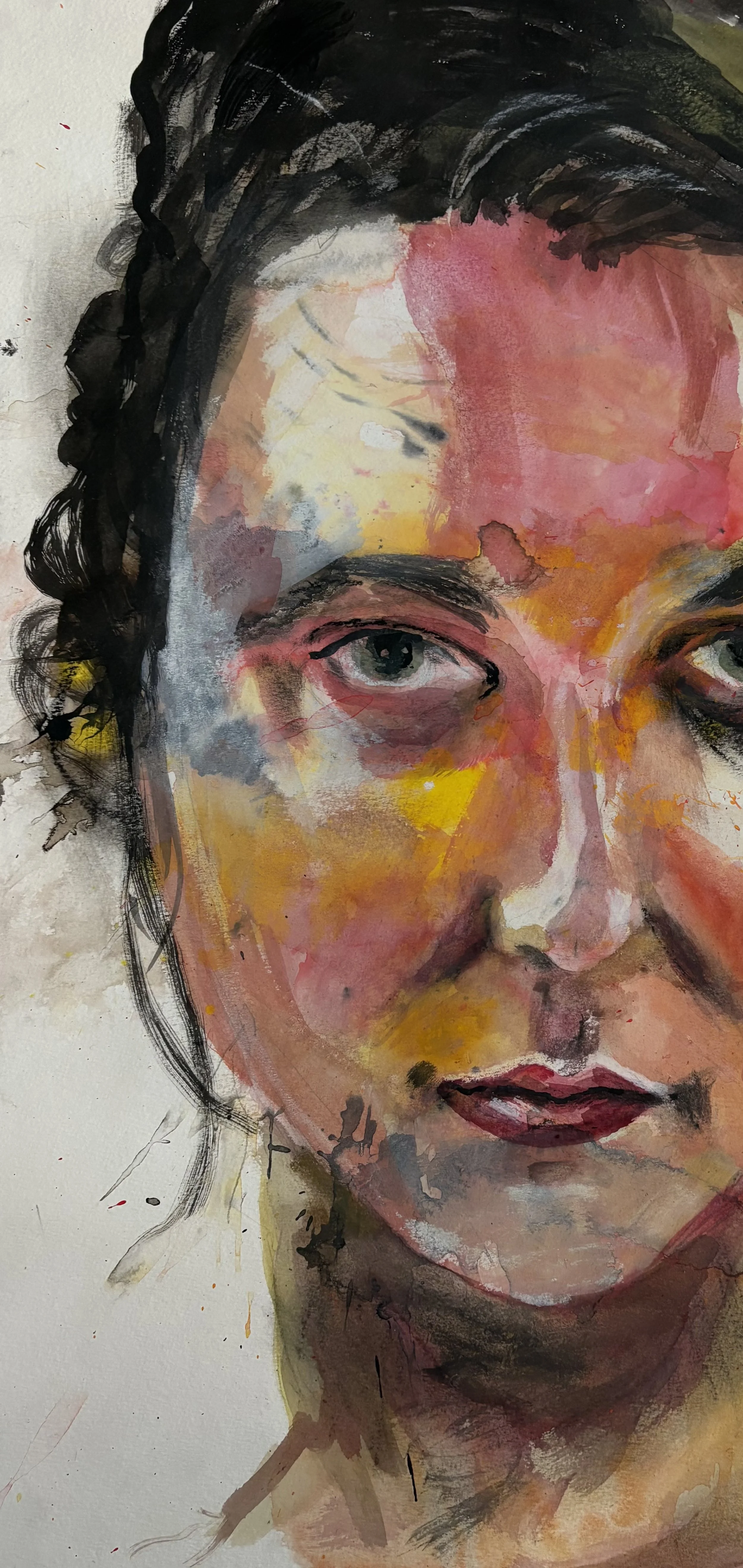 "Anastasia" - Mixed media on paper. 10 x 24"