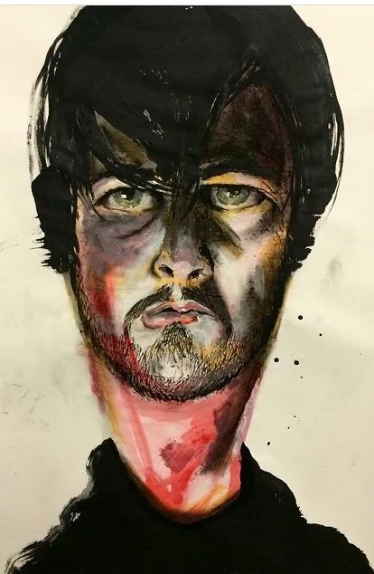 "Self Portrait" - Mixed media on paper. 24 x 36"