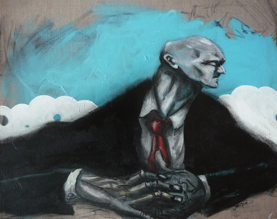 "Untitled" 2002. Mixed media on linen. 30" x 20"