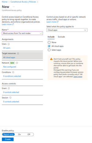 Conditional Access Policies to Block Tor IPs — Lab539