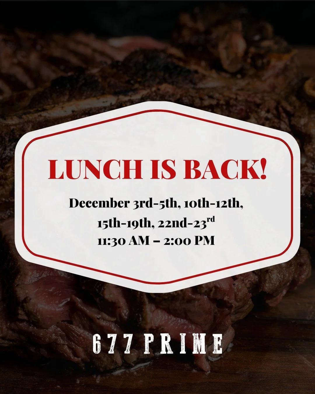 Reservations are filling up fast. Secure your lunch spot at Albany&rsquo;s #1 steakhouse just in time for the holiday season.