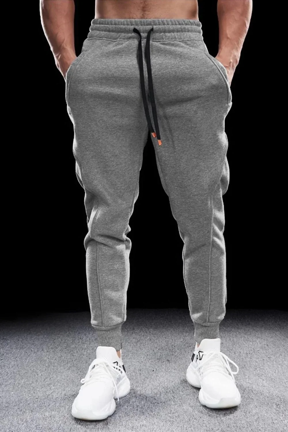 Men in grey sweatpants