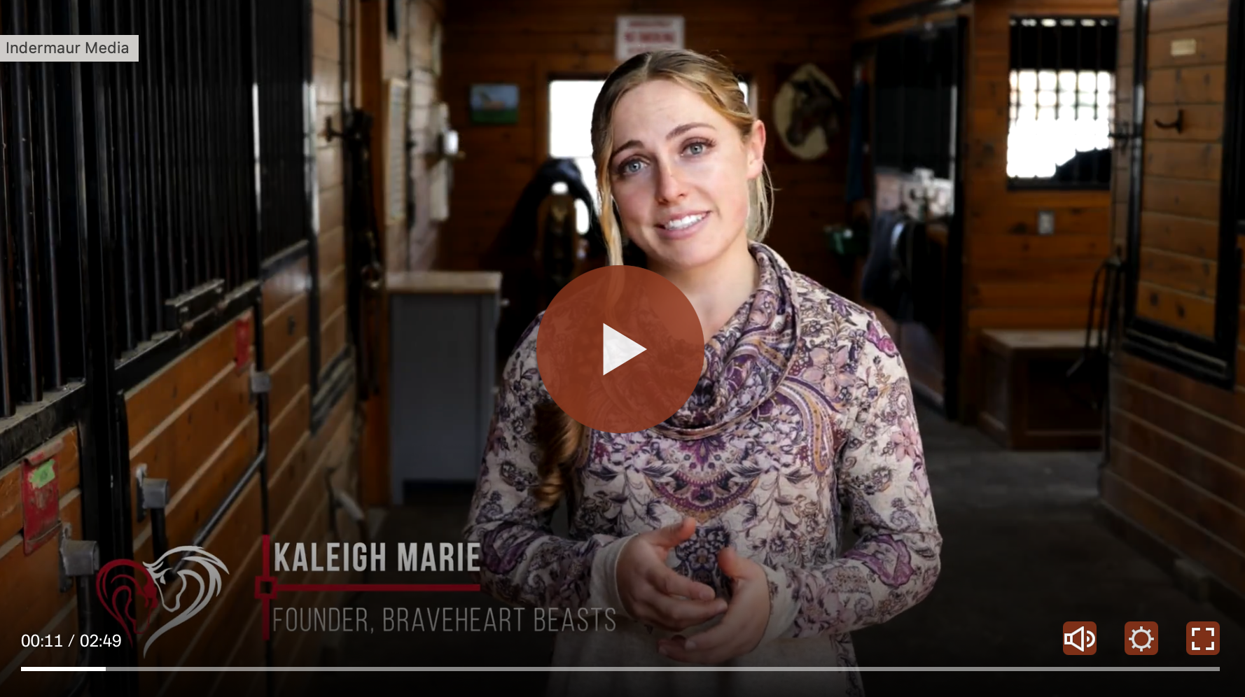 Business owner speaking on camera in a barn, representing how video helps communicate personality and build trust