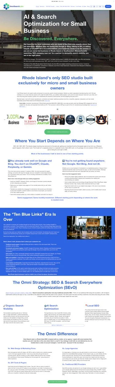 OmniSearch Labs website built on Squarespace