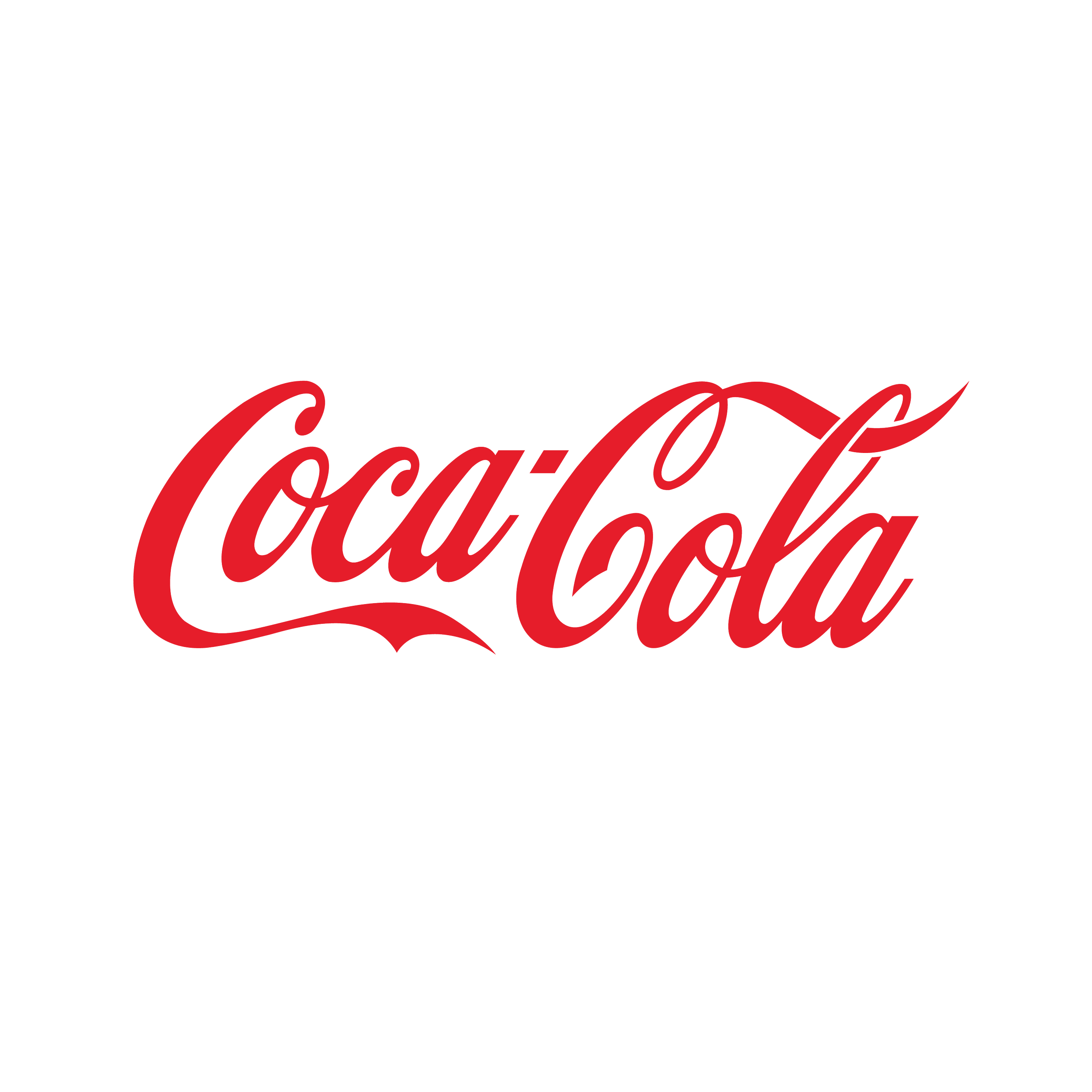 Coca-Cola logo in red script text on a white background.