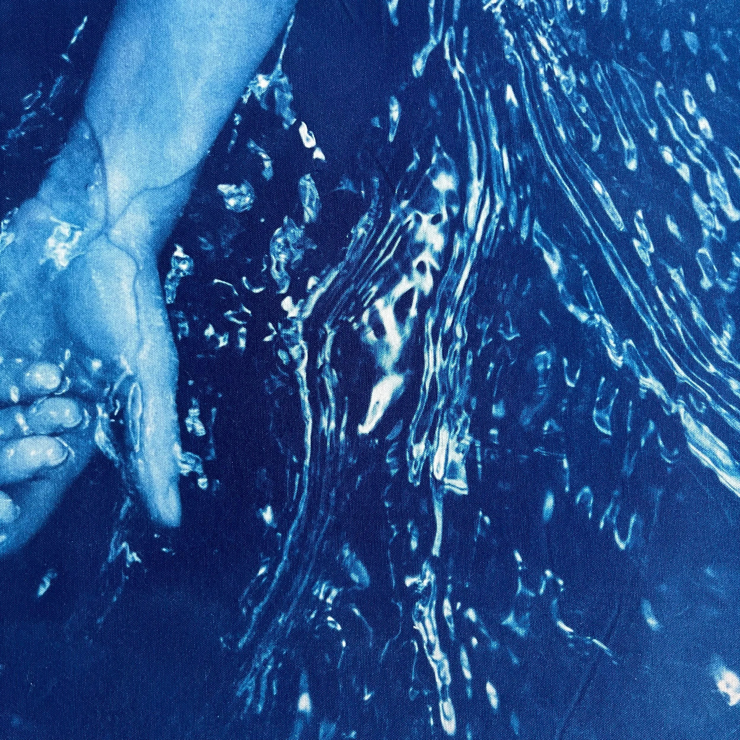 'HOLD' Cyanotype - Natural Blue