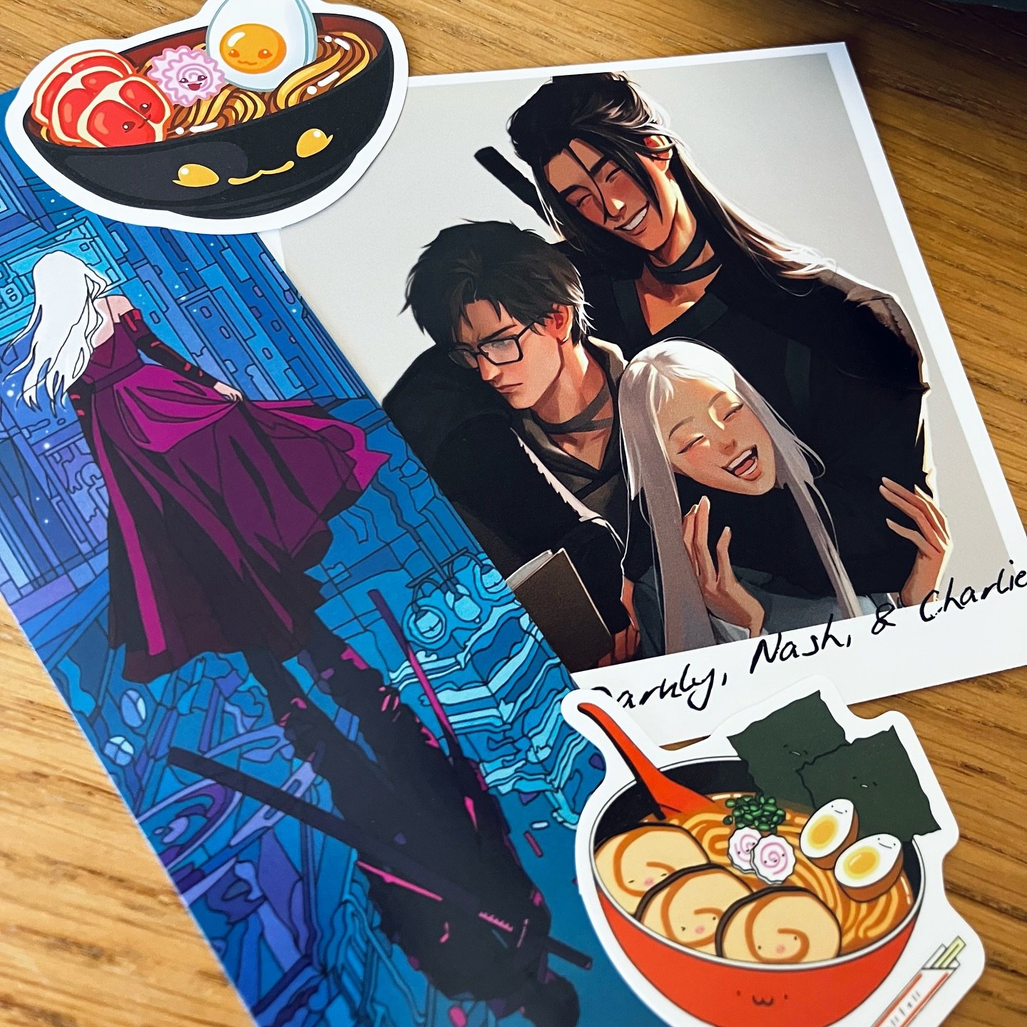 Today&rsquo;s the day! 🍜 Sprayed edge editions of The Moment Thief are (cough finally cough) heading out the door to their new homes with some thank you goodies in tow. Thank you all for your patience! I AM SO EXCITED. 💙