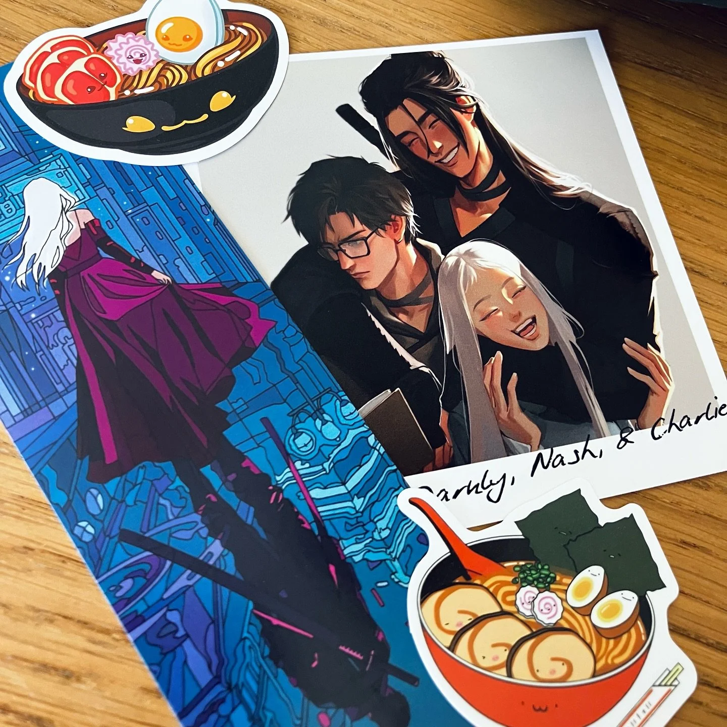 Today&rsquo;s the day! 🍜 Sprayed edge editions of The Moment Thief are (cough finally cough) heading out the door to their new homes with some thank you goodies in tow. Thank you all for your patience! I AM SO EXCITED. 💙