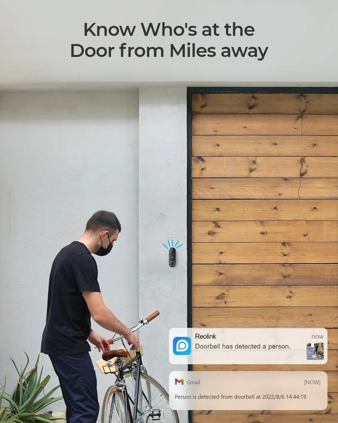 Ring 4K battery doorbell installed at modern home entrance showing smart security system