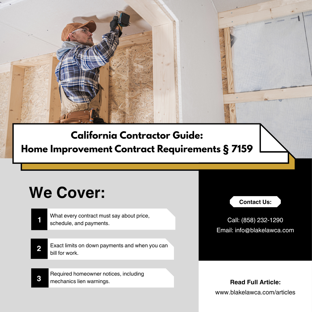 California Contractor Guide: Home Improvement Contract Requirements (§ 7159)