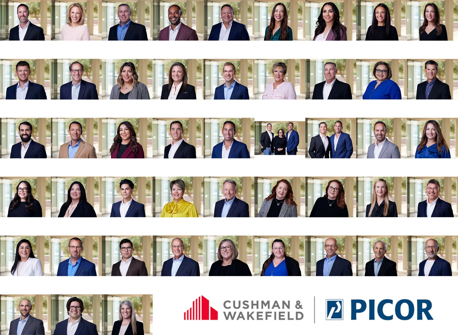 Corporate team headshots for PICOR commercial real estate in Tucson