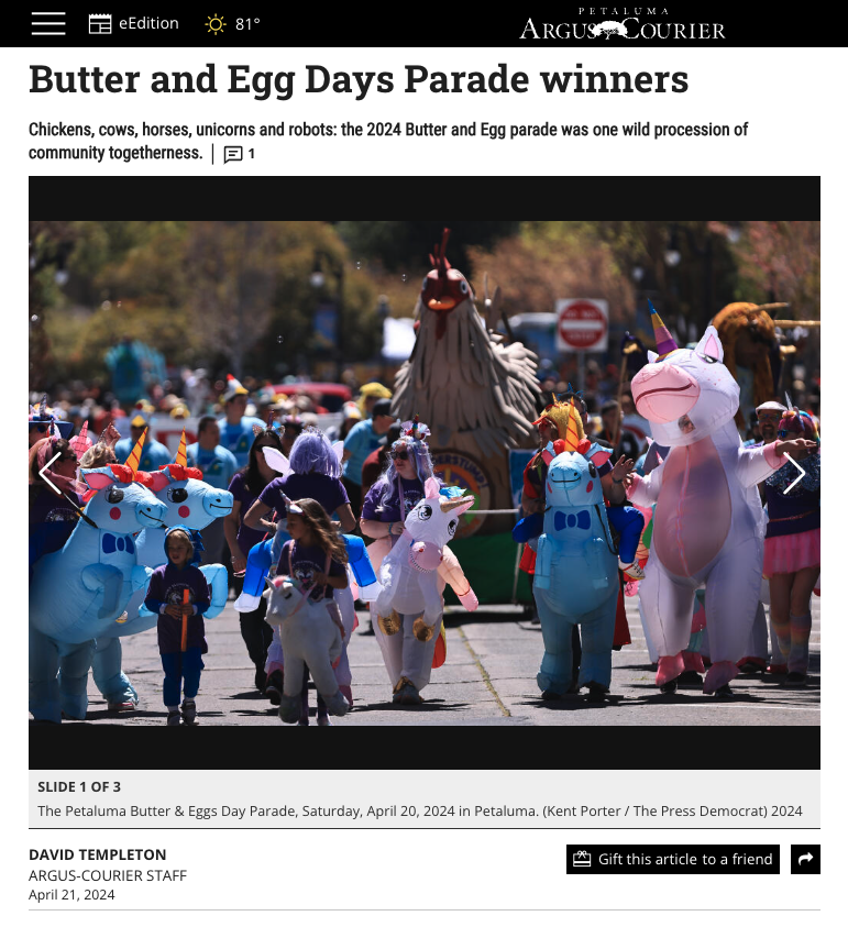 Argus Butter &amp; Eggs 2024