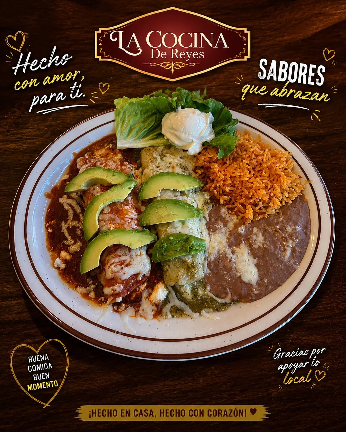 Rich, saucy, and made to satisfy 🌶️
Our enchiladas are rolled with flavor, smothered in our signature sauce, and topped just right 🥑