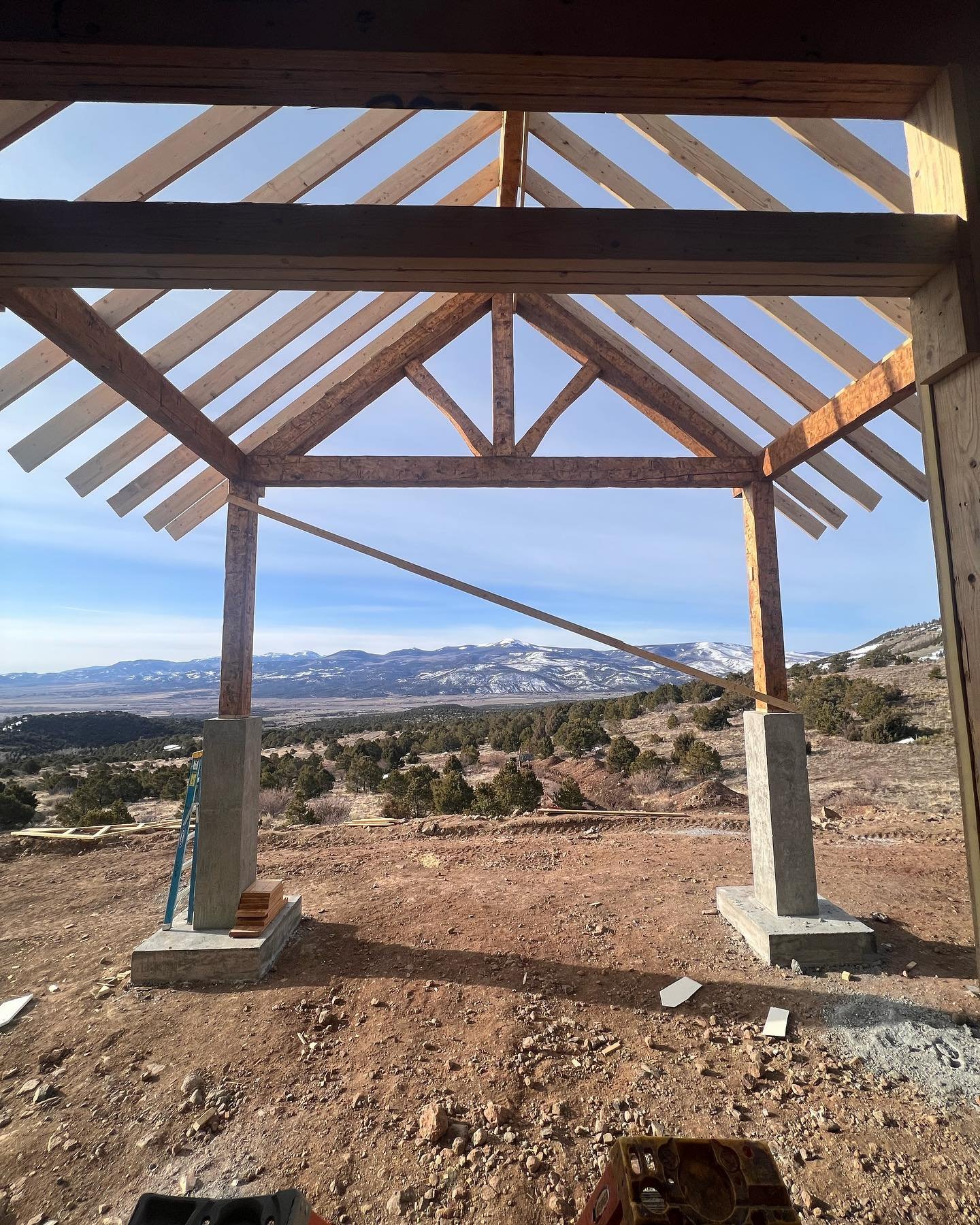 This has been a fun and interesting framing job. We&rsquo;ll be wrapping it up this week. 

#southforkcolorado #framing