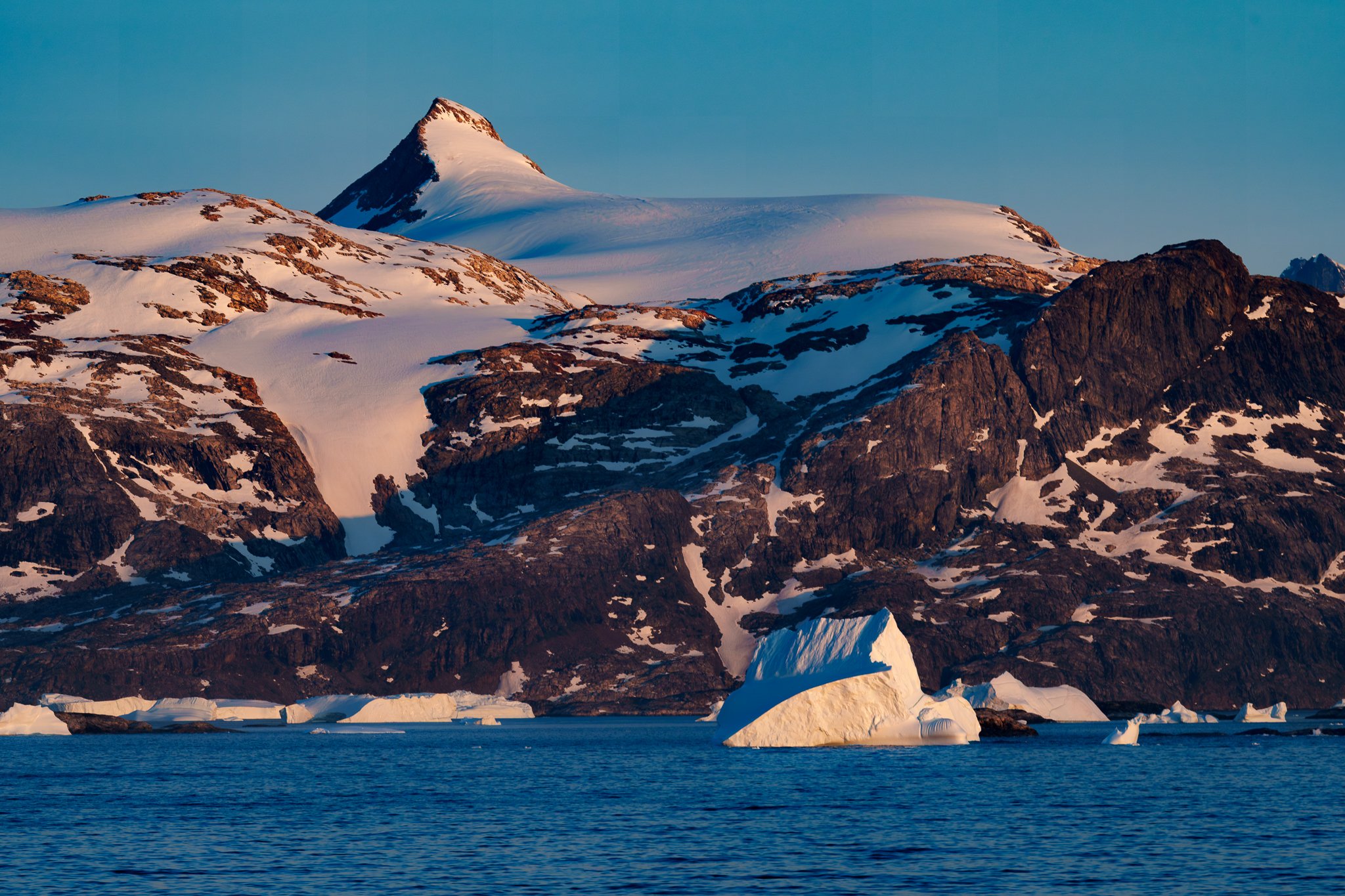 Morning Light on Berg and Mountain