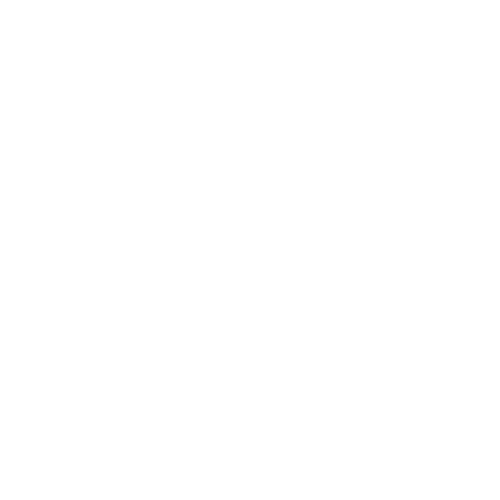 White outline of a flower with large leaves on a black background.