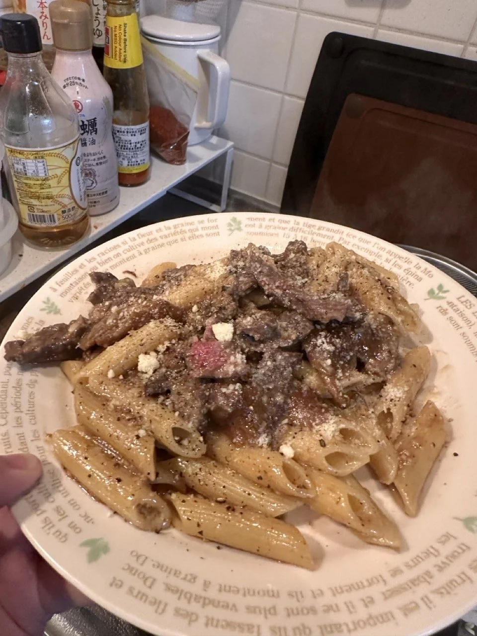 Steak pan sauce pasta