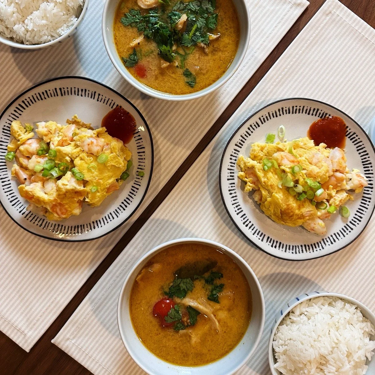 Tom Yum soup and omelette