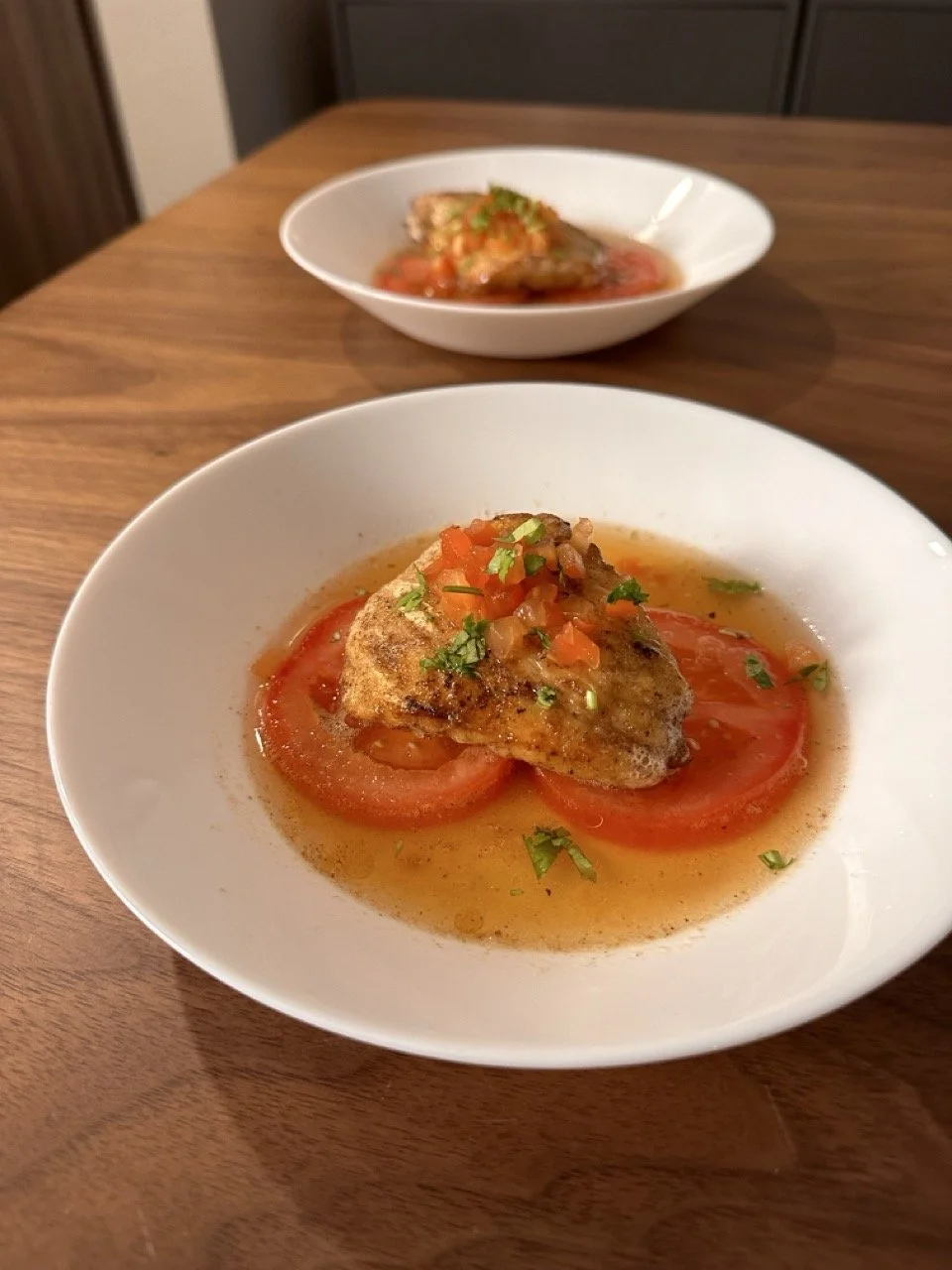 Halibut cheek in dashi