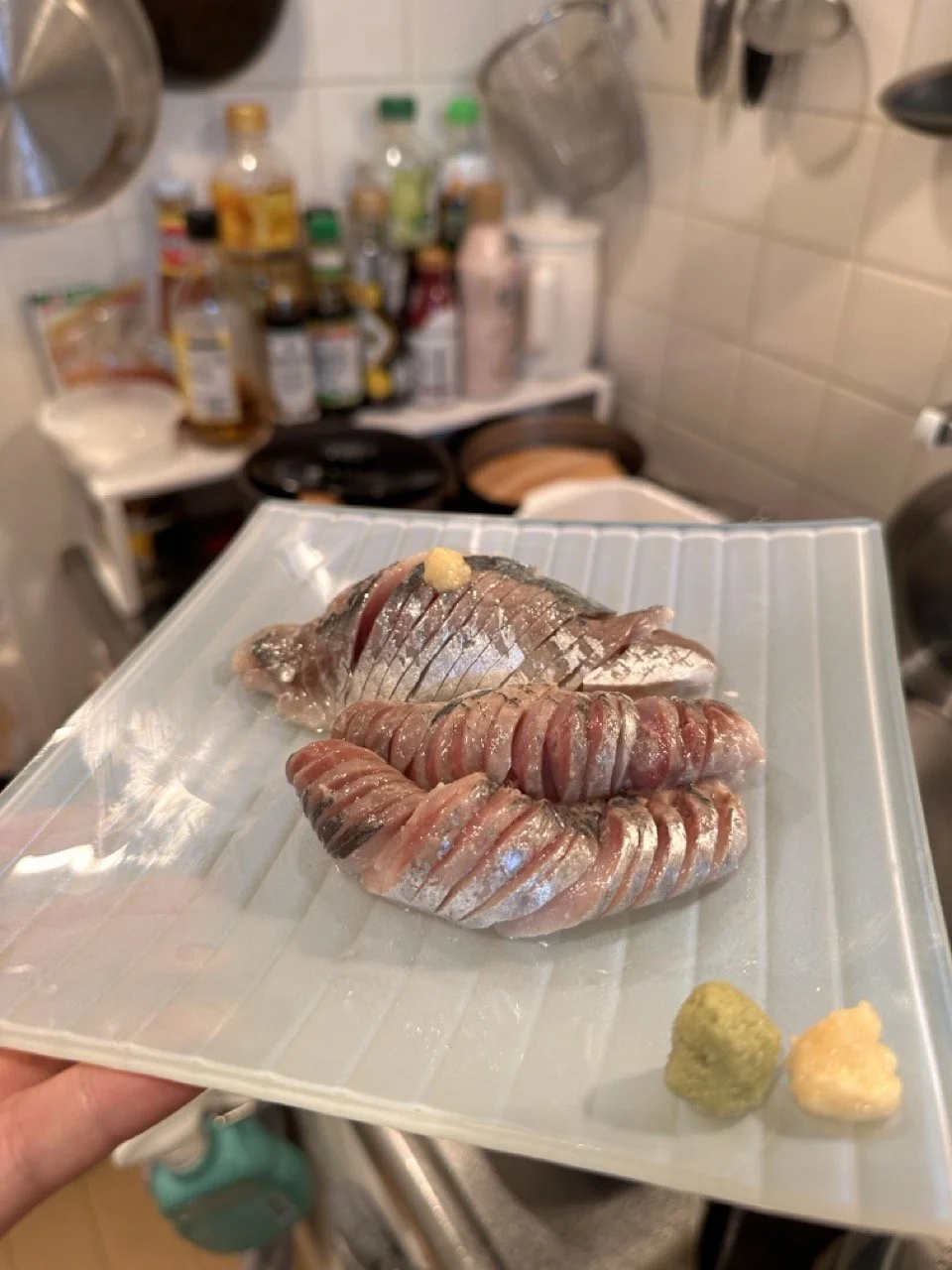 Horse mackerel sashimi (Aji)