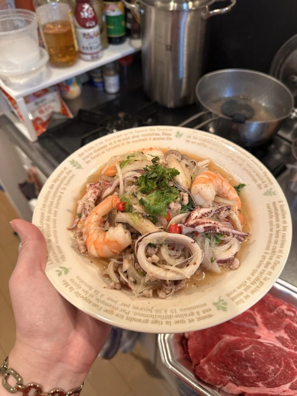 Yum Woon Sen & seafood (Thai spicy sour salad with vermicelli and seafood)