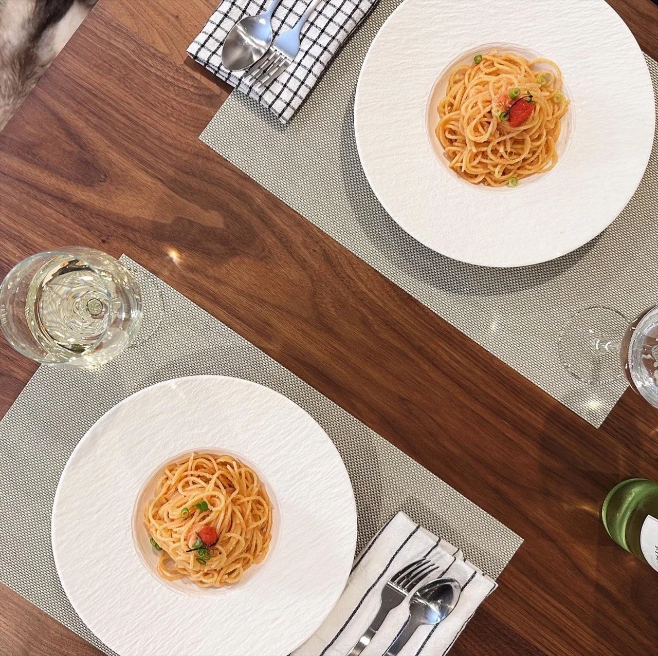 Spaghetti al burro with Mentaiko (spicy cod roe)