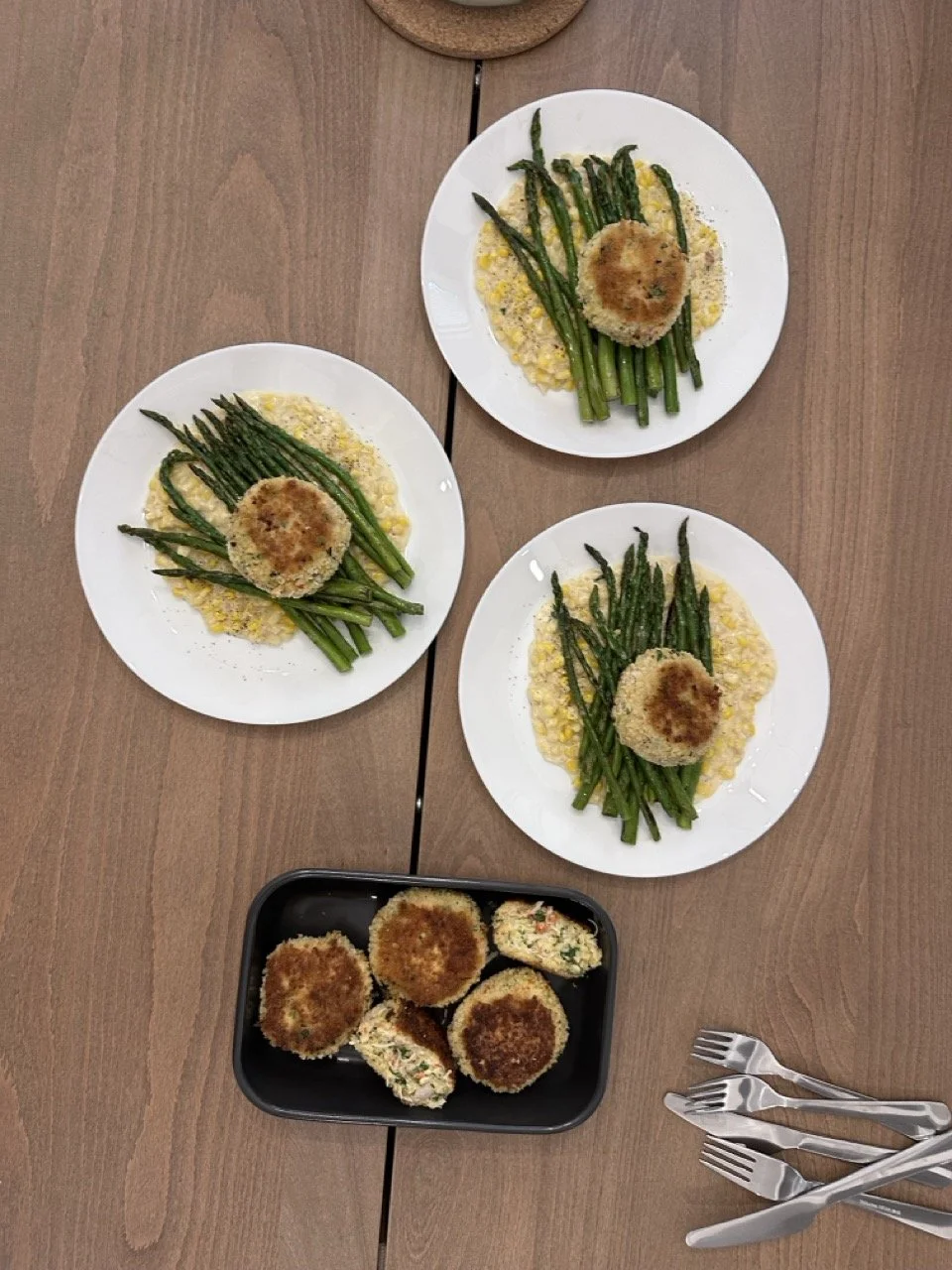 Crab cake styled, cod cake