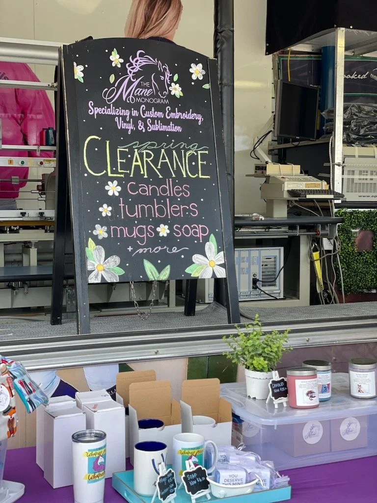 The Mane Monogram Seasonal Chalkboard Sign