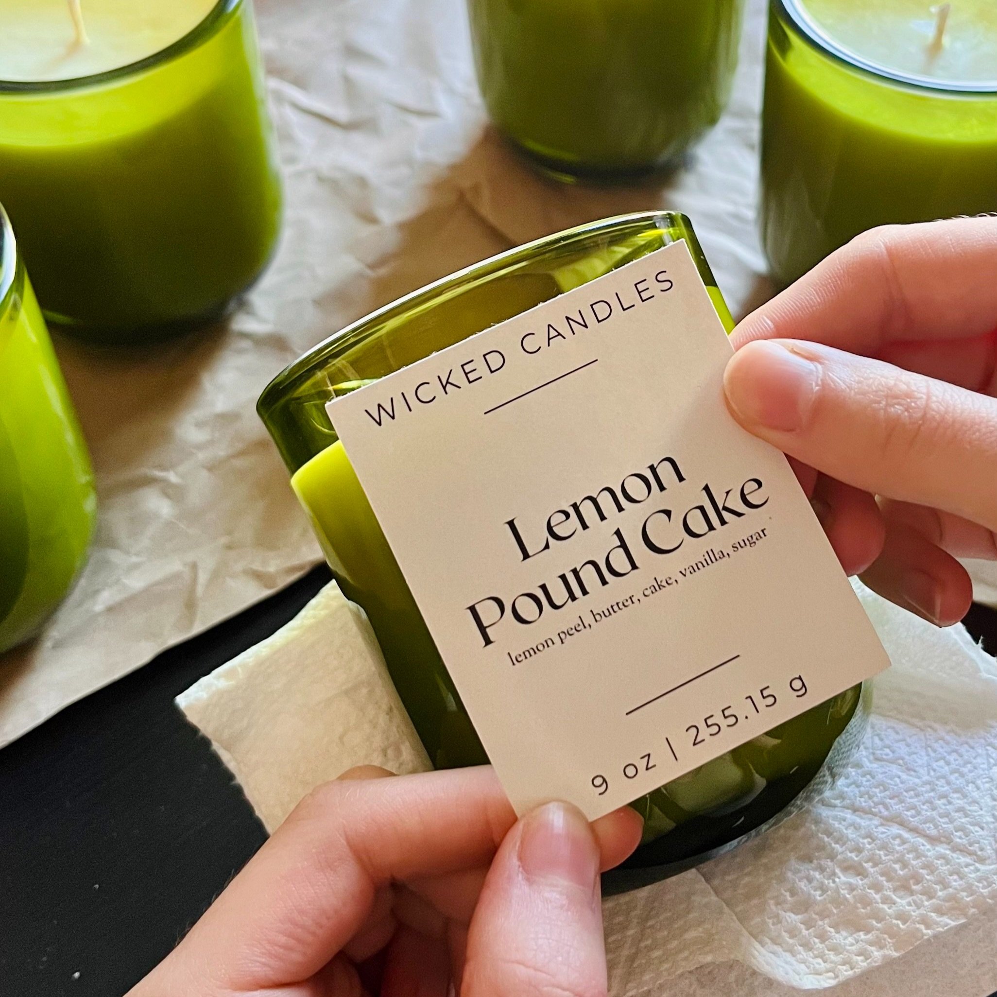 lemon pound cake scented soy wax candle. 9 oz luxury sonoma tumbler hand poured in small batches