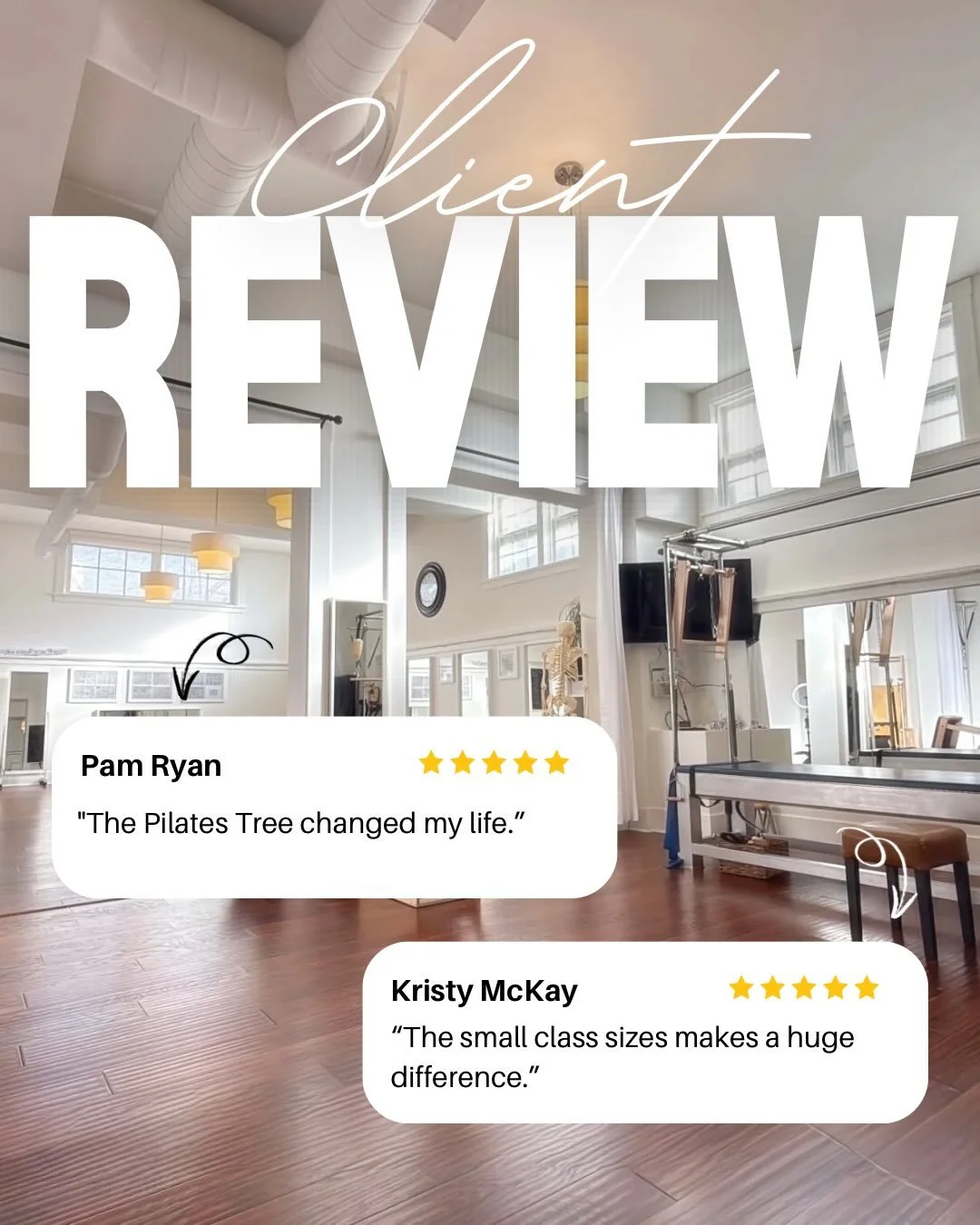 At our locally owned studio, small class sizes are our priority &mdash; because your progress matters. While our space is limited, our main goal is simple: your success in your Pilates practice. Every class, every movement, every adjustment is design