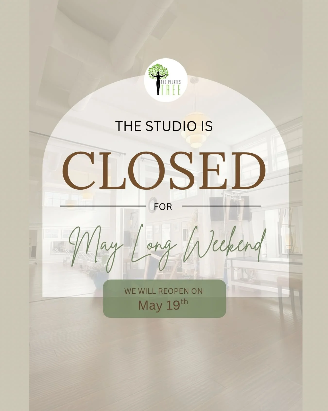 No classes this Saturday morning, but we do have one class available today at 12pm with Caroline ✨

We&rsquo;ll also be closed Monday for Victoria Day. Enjoy your long weekend, and we&rsquo;ll see you Tuesday starting at 8:30am! 💛