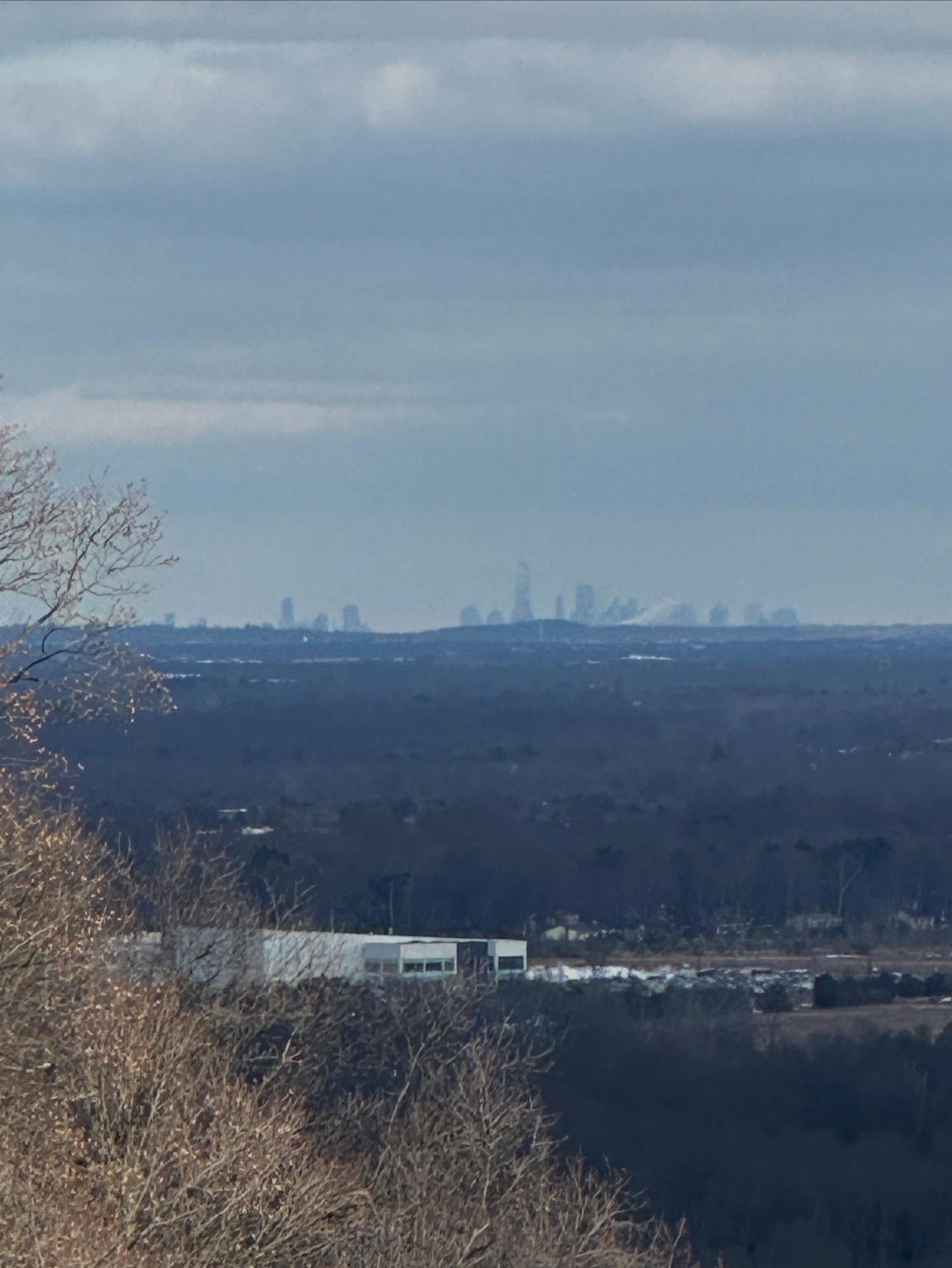 Beautiful- and spontaneous - to see NYC skyline 40 miles away!!