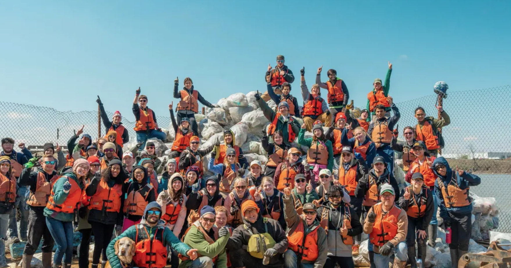 Chad (bottom center, with sunglasses) and his group following LLW clean up events
