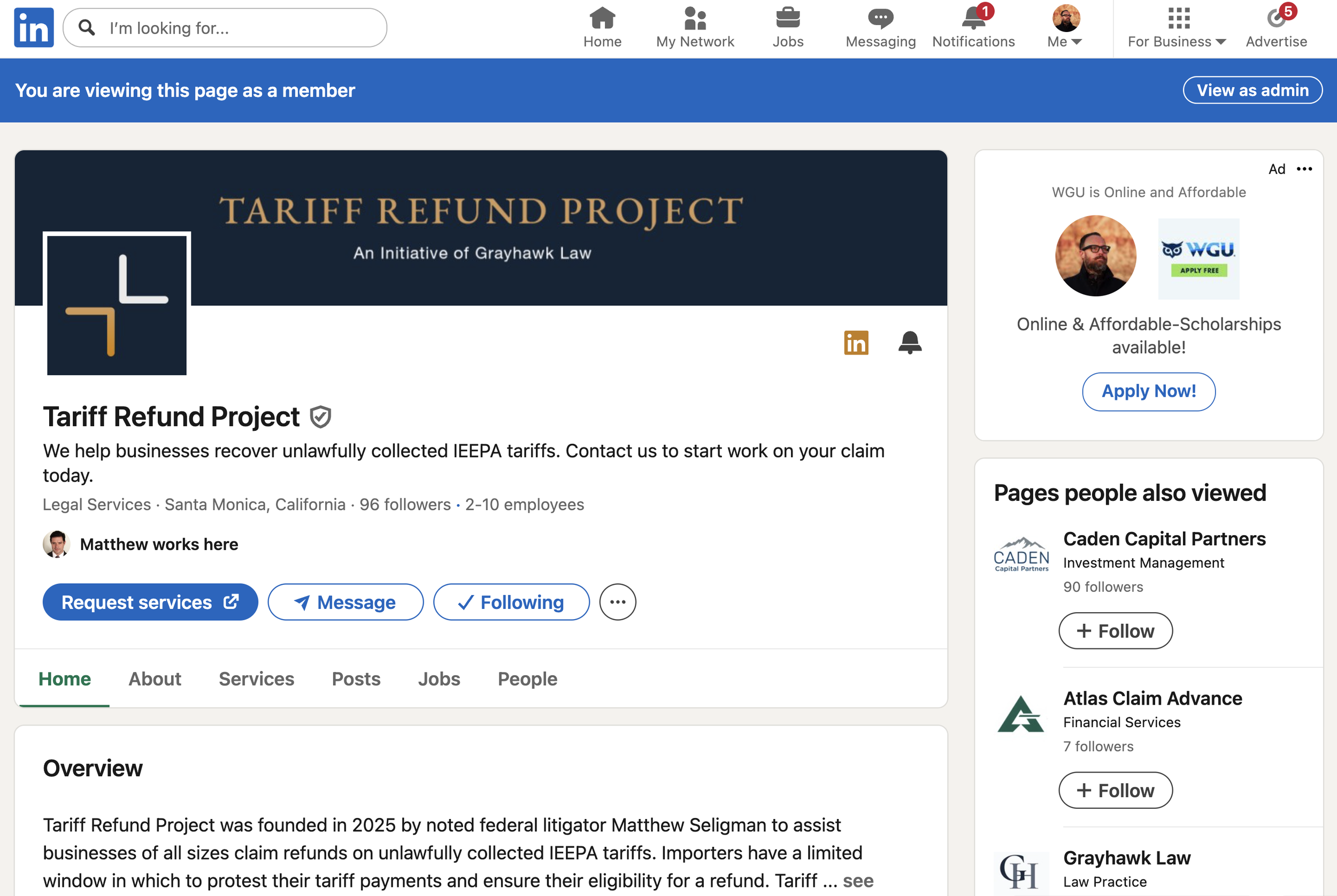 Linkedin Profile Landing Page