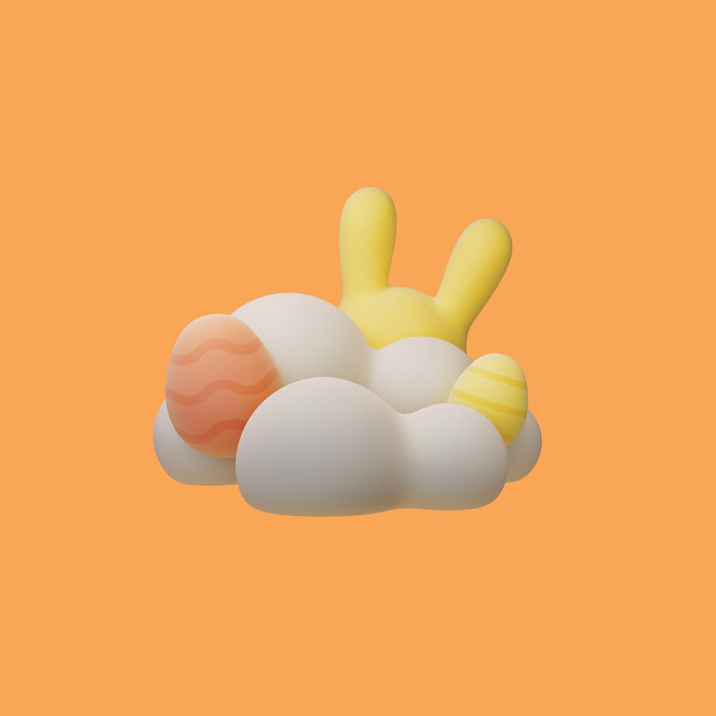 Target Signage 3D Art with Clouds, Easter Eggs and Bunny by Noah Camp