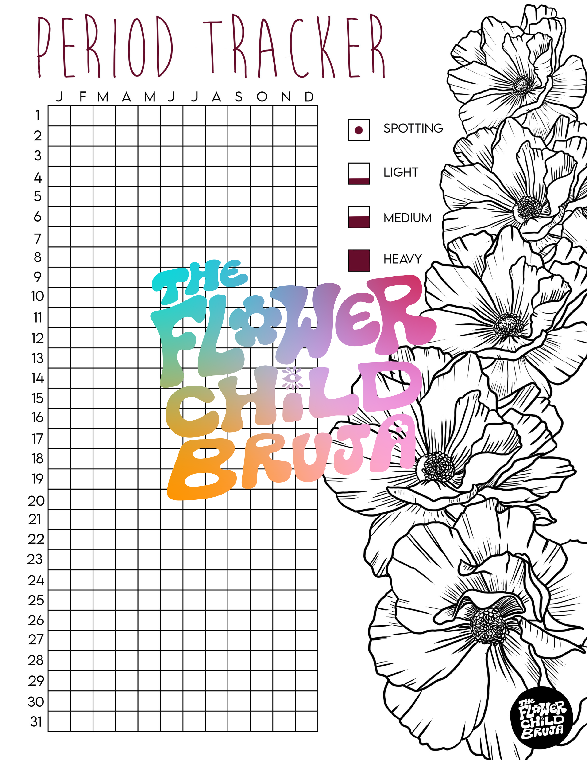 PERIOD HABIT TRACKER DIGITAL DOWNLOAD